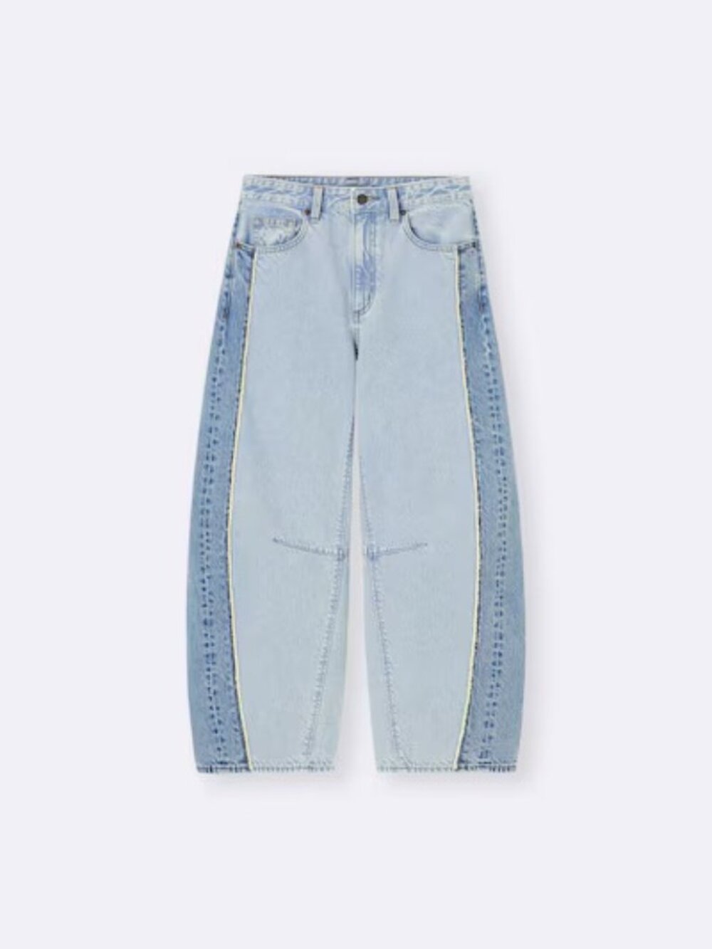 GU two toned barrel jeans size M | Short 28.5 Inseam